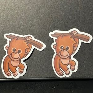 BABY ORANGUTAN  STICKERS X 2